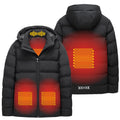 Men's Winter Warm USB Heating Cotton Varsity Jacket Smart Thermostat Detachable Hood Parka With Waterproof Feature Casual Style