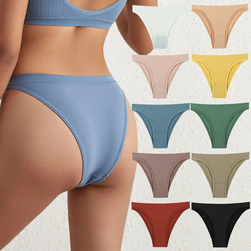 Womens Thongs Underwear Cotton Breathable Low Rise Hipster Panties Sexy G String Panty