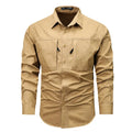 Men's Tactical Cotton Shirt Mens Full Long Sleeve Shirt for Sport Uniform Hiking Climbing Hunting Casual Shirt