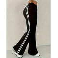 High Waist Contrasting Lines Flared Pants Quick Dry Breathable Yoga Gym Workout Fitness Sport Pant for Women