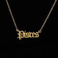 Fanyue Gold Plated Pisces Letter Stainless Steel 12 Zodiac Necklace Necklace for Women 2024