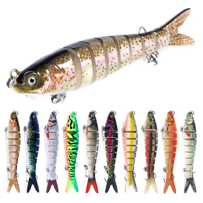 Wholesale JM035 10cm 11.4g Artificial Hard Baits 8 Segmented Multi Jointed Minnow Fishing Lures