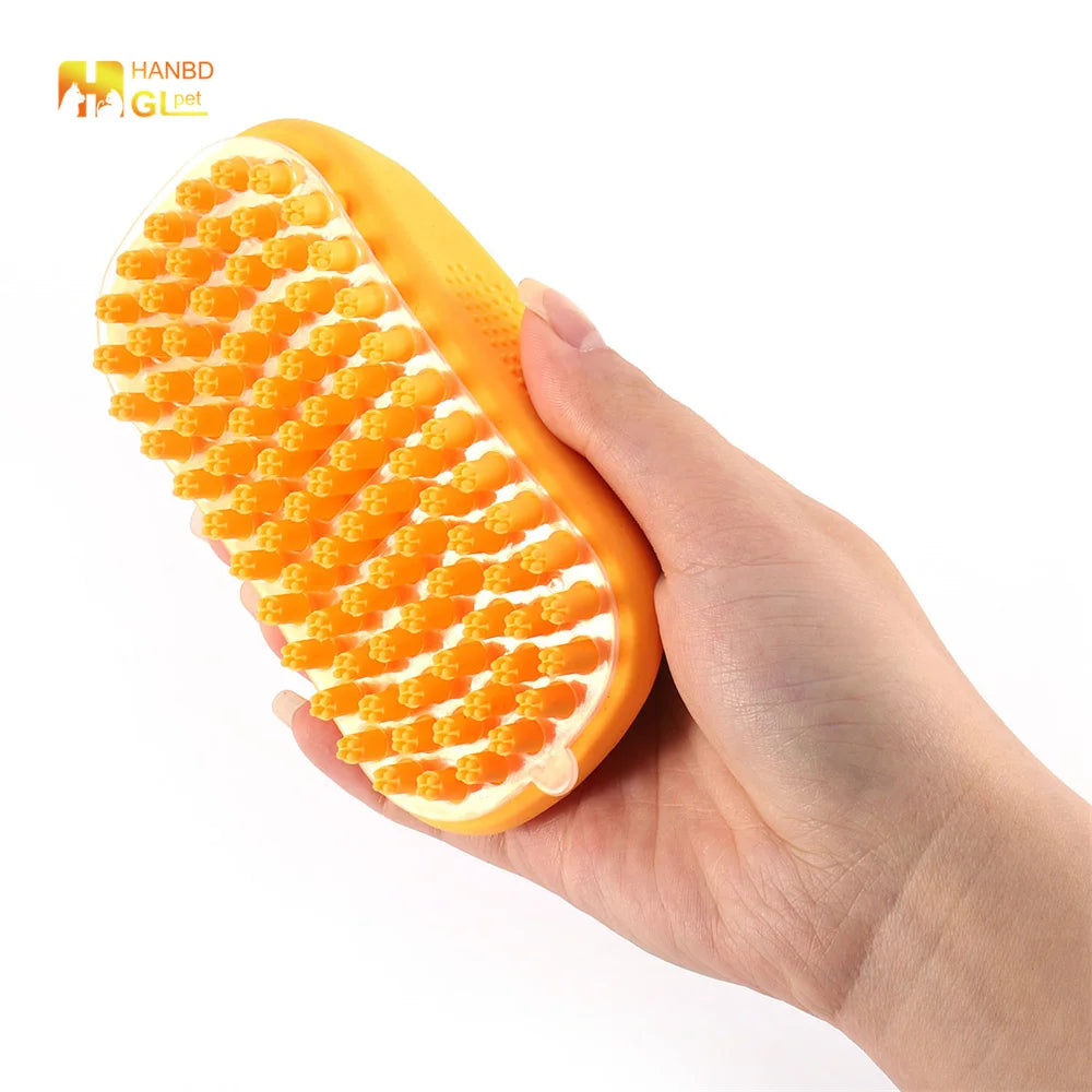 Best Eco-Friendly Pet Bathing Tool Soft Plastic Bristles Grooming Brush for Dogs Cats Small Animals Shampoo