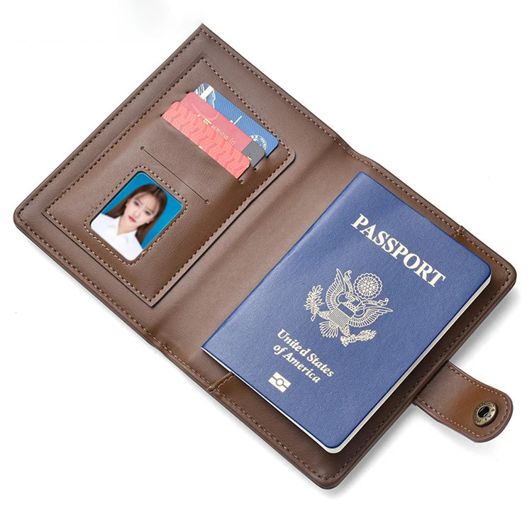 Wholesale Fashion Buckle Boarding Pu Leather Travel Passport Wallet Cover Case Holder Passport Cover Luxury