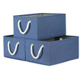Factory Customized Foldable Organizer Fabric Basket Box Kids Toy Storage Organizer Boxes With Cotton Rope Handle