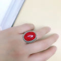 LYR2783 Hot Selling Fashion Turquoise Stone Finger Ring Alloy Vintage Oval Stone Finger Ring