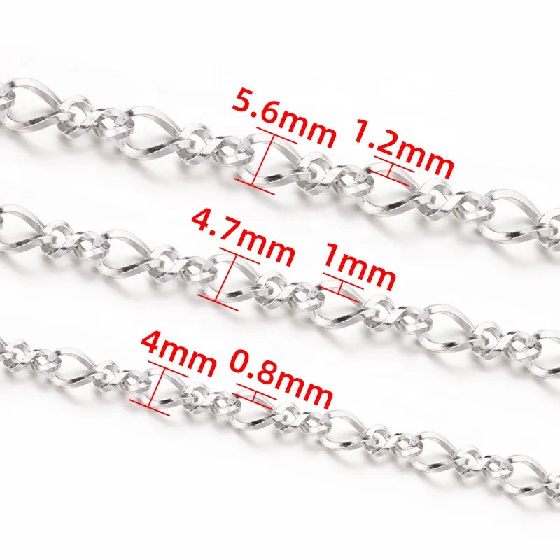 18K PVD Gold Plated Single Chain Necklace Fashion Jewelry Findings & Components Waterproof Stainless Steel