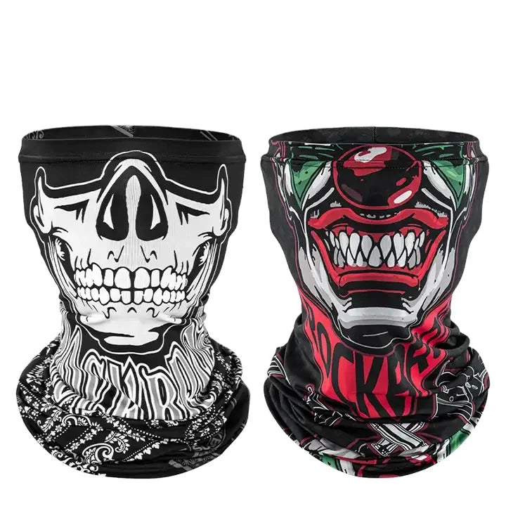 ROCKBROS Ice Silk Sunscreen Full Face Mask Skull Cap Printed Bike Biker Biker Biker Scarf Summer Windproof for Men and Women