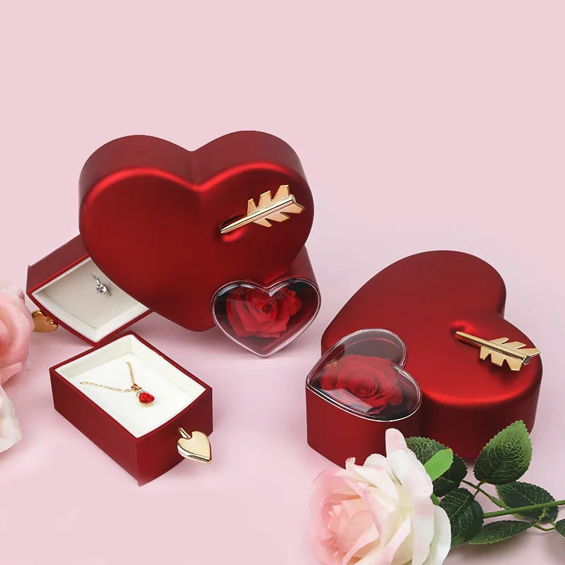Creative 2025 Novelty Gifts for Mothers Day Real Rose Forever Flowers Preserved Eternal Rose Jewelry Box Graduation Christmas