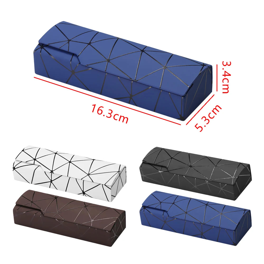 JSJM Rectangle Fashion Solid Folding Eyeglass Case | Eco-Friendly PU Leather Semi-Hard Shell Protective Wholesale