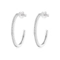 925 Sterling Silver Fashion Jewelry Classic Pave Setting Zircons Hoop Ladies Earring