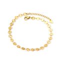 New Trendy Women Fashion Shiny Polished Stainless Steel Gold Plated Round Anklet for Party