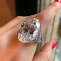 Luxury Wedding Anniversary Ring with Huge CZ Prong Setting Rose Fashion Engagement Simple and Exquisite Butterfly Ring
