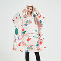 Factory Soft extra Long Winter Luxury Warm Giant Big Wearable Blanket Oversized Sherpa Christmas Hoodie Blanket with Sleeves