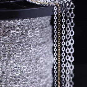 Minimalism S925 Sterling Silver Figaro Chain for Necklace Jewelry Making Accessories Supplies