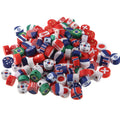 100Pcs/bag 10MM Multinational Flags Fimos Polymer Clay Beads for Bracelet Making Loose Beading Wholesale