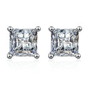 Dreamshow Moissanite Jewelry Square VVS Moissanite Earrings 925 Sterling Silver Stud Earring for Women