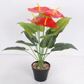 A-1224 Home Decoration Wholesale Fake Green Anthurium Plant Simulation Silk Anthurium Red Artificial Flower