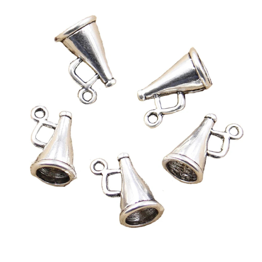 Charms Loudspeaker Megaphone Cheerleading 15x9x9mm Handmade Making FitVintage Tibetan Silver Color PendantsDIY for Bracelet Ne