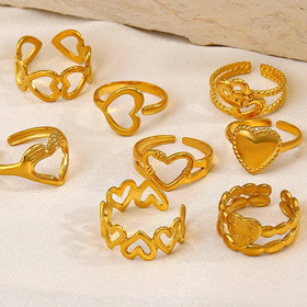 Wholesale Gold Silver Color Minimalist Adjustable Rings for Gift Statement Rings for Ladies Girlfriend Boyfriend