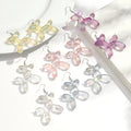 Wholesale Sweet and Attractive Candy-colored Balloon Dog Earrings Transparent Laser Fashion Party Earrings
