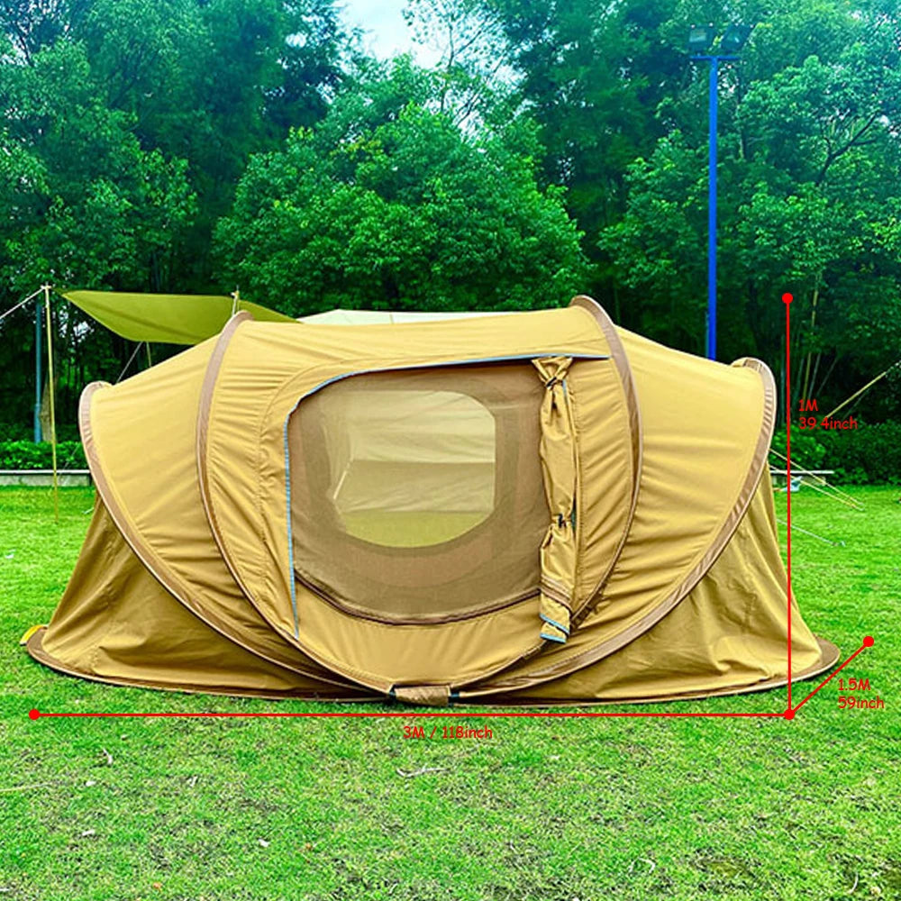 New Design 2-4 Person Windproof and Rainproof Wear-Resisting Quick-Opening Canvas Camping Tents