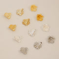 14K Gold Plated Brass Bauhinia Flower Shape Chinese Classical Style Bead Caps Headwear Material