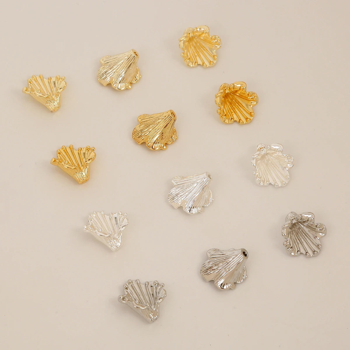 14K Gold Plated Brass Bauhinia Flower Shape Chinese Classical Style Bead Caps Headwear Material