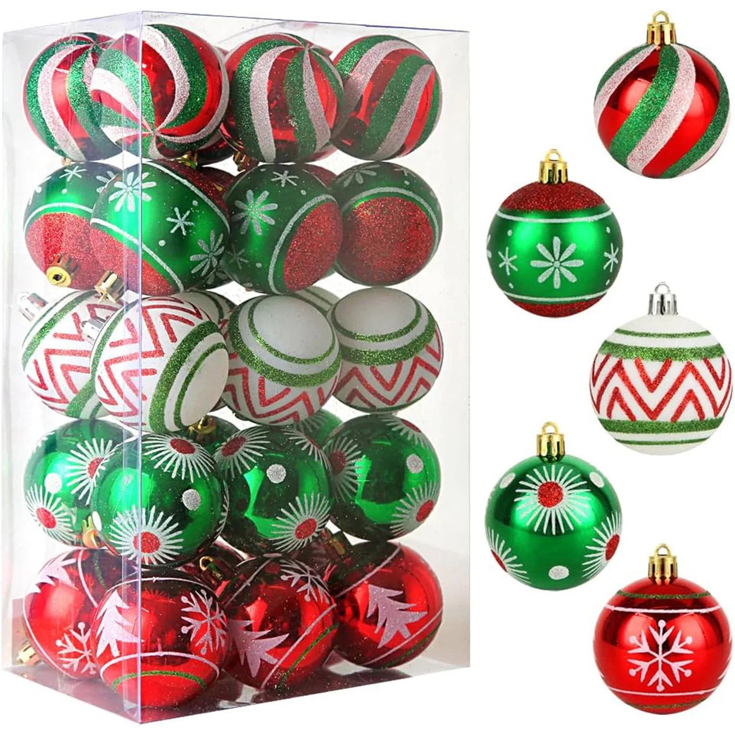 New Hand-Painted Electroplated Plastic Christmas Ball Set  Tree Hanging Ornaments for Window Wedding and Holiday Decoration