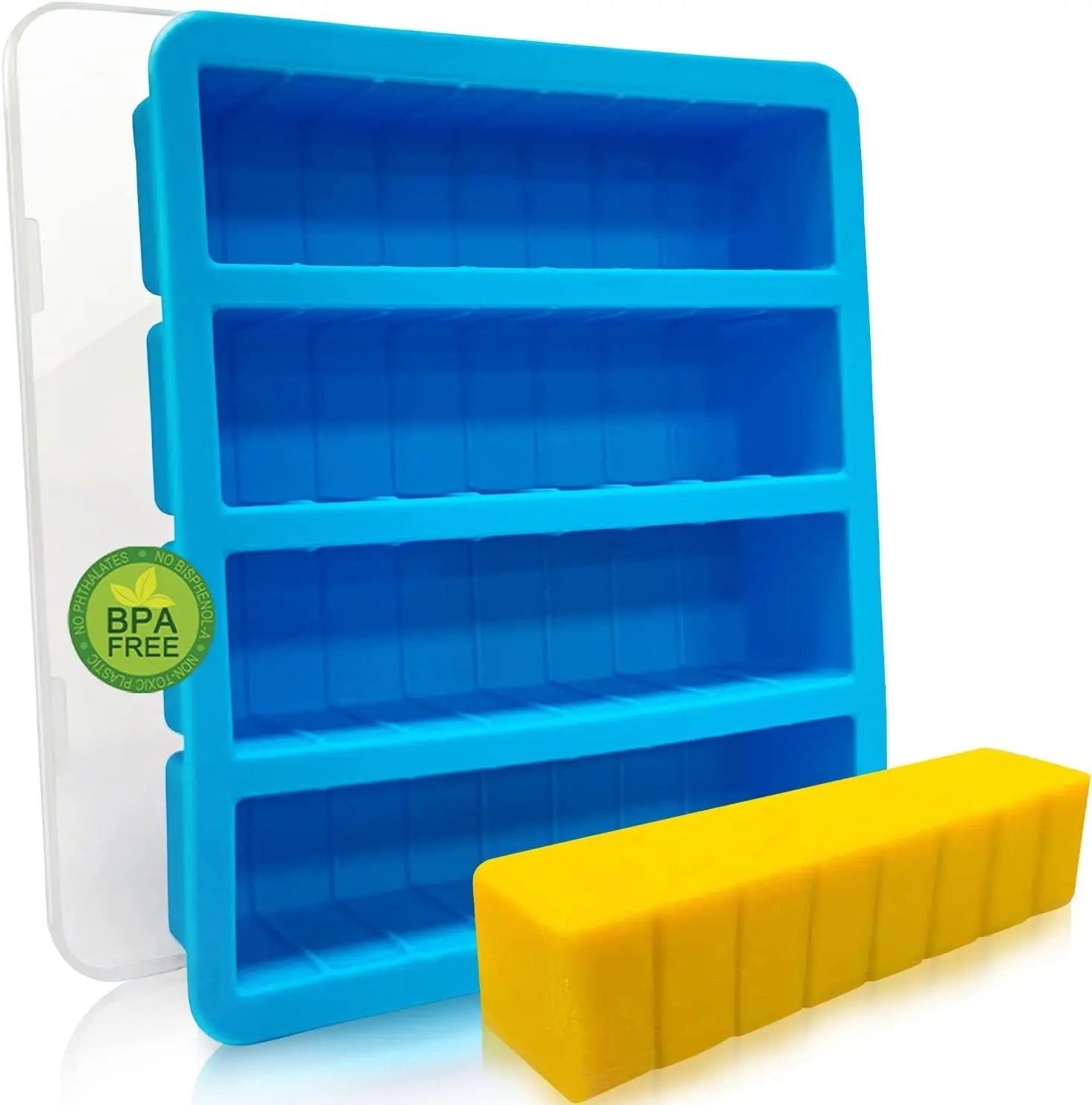 Custom Silicone Butter Mold 4 Cavities Rectangle Large Collins Ice Cube Trays for Cocktail