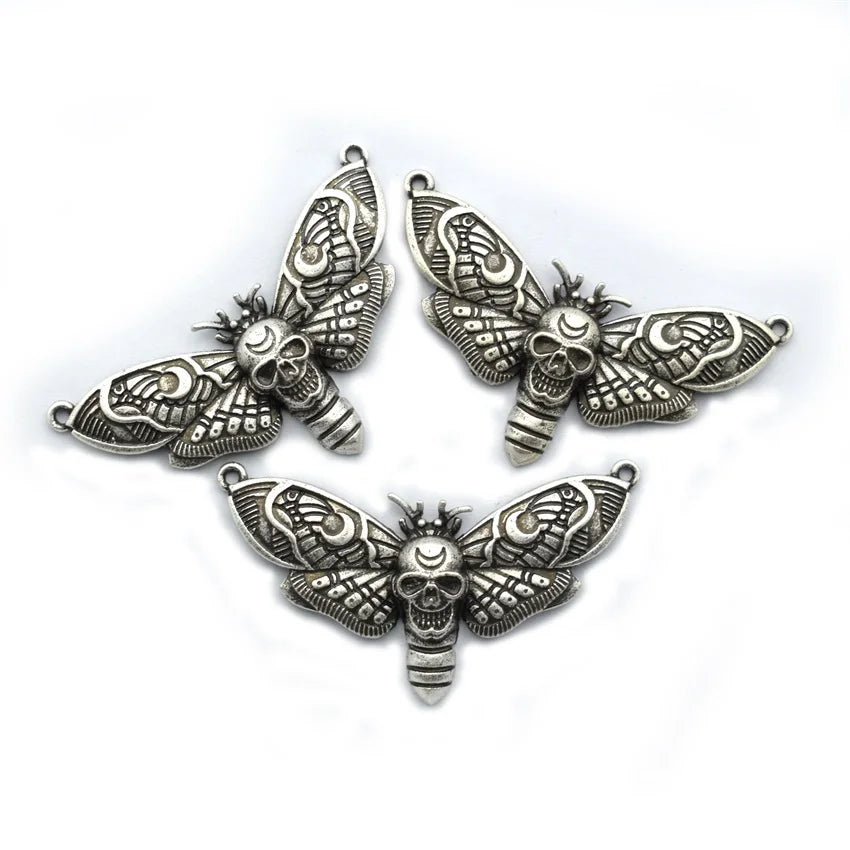 Animal Skull Head Moth Wing Charm Witchy Moon Pendant for Women Jewelry Accessories