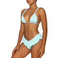 YWMR-9037 Ruffle Bikini Top Selling Solid Color New Female Bikini Dot Fashion Design Women's Split Swimsuit Private Label Bikini
