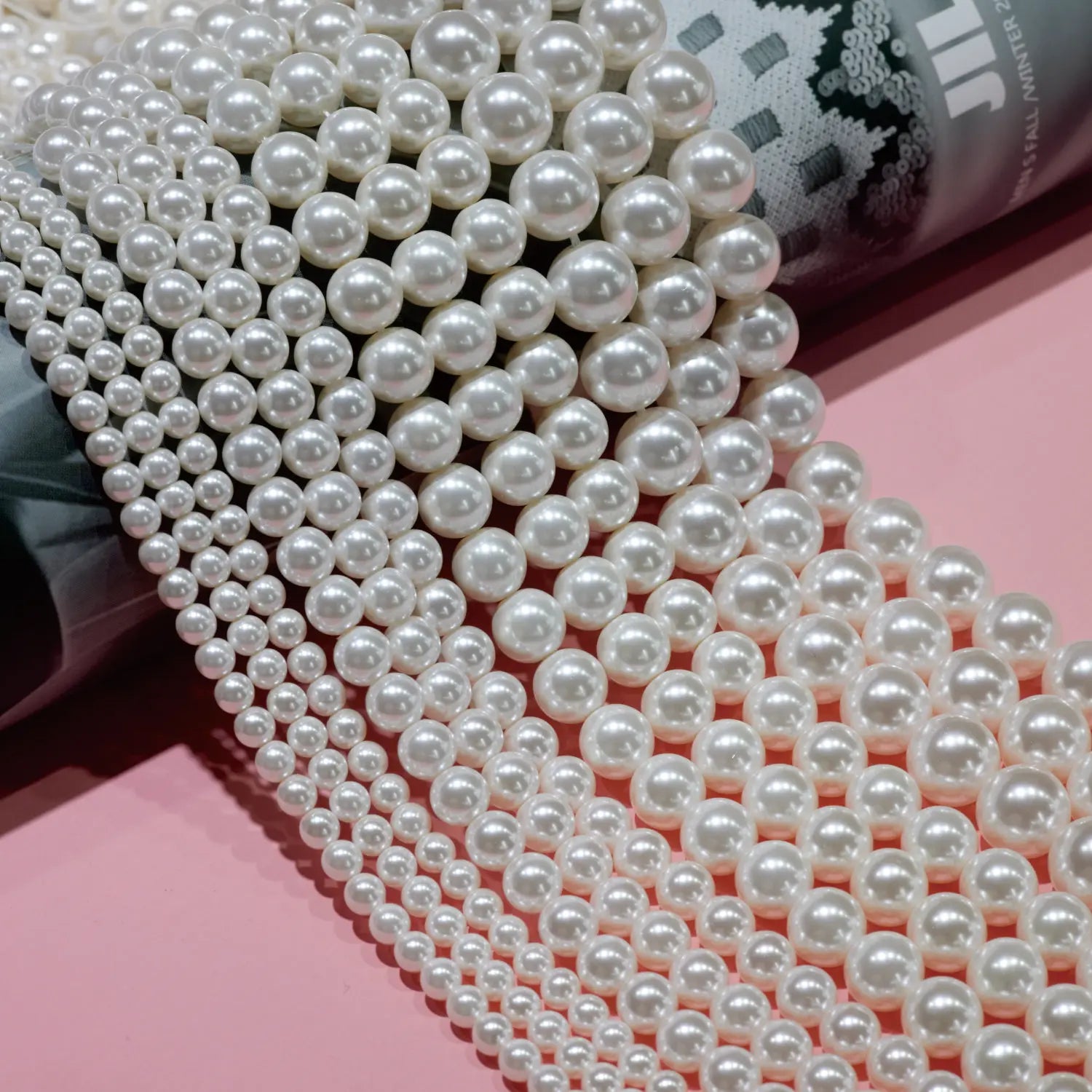 Glass Imitation Pearl Natural Freshwater Rice Pearls Round Beads Loose Beads for DIY Bracelet Necklace Clothing Jewelry Making