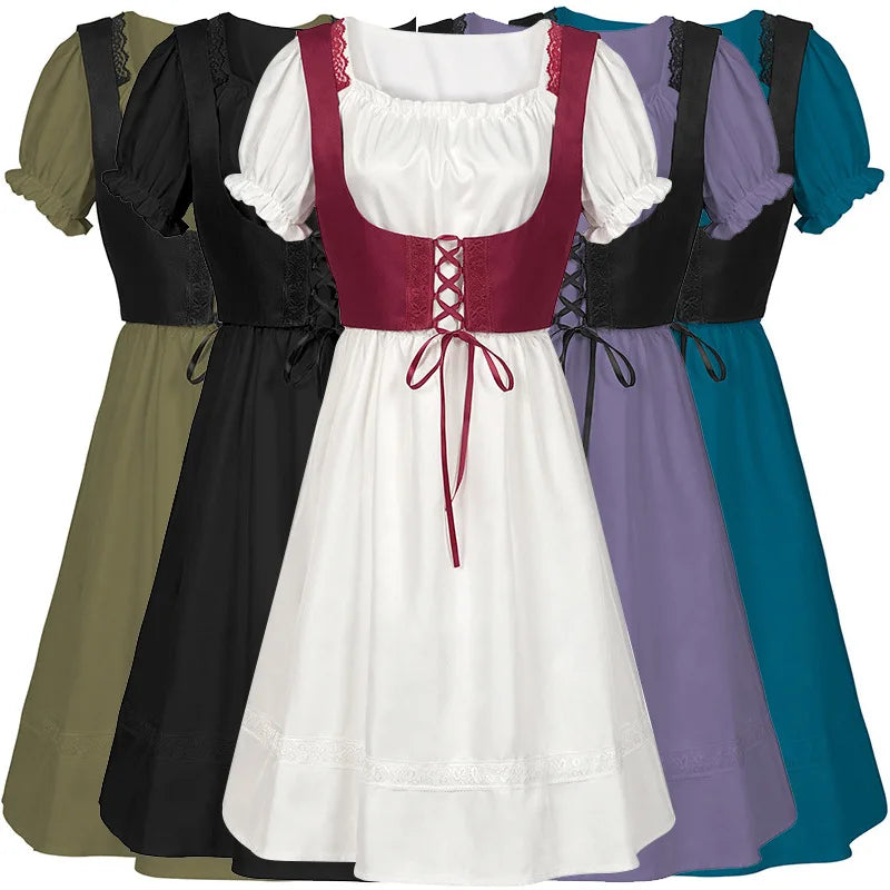 Plus-size Steampunk Gothic Victorian Ruffled Dress Sleeveless Woman