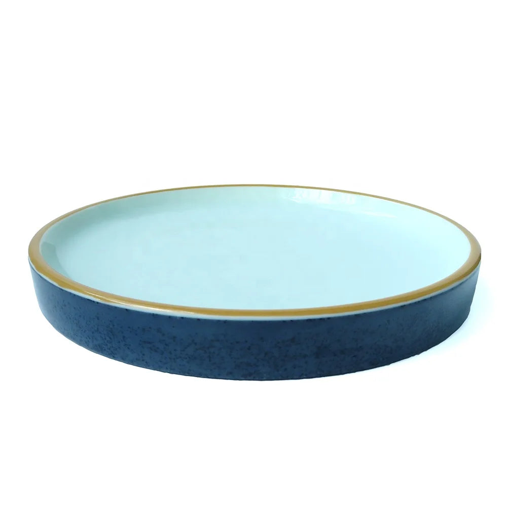 Business Restaurant Dinnerware Pasta Serving Two Tone Color Unbreakable 8 Inch Melamine Dinner Plate