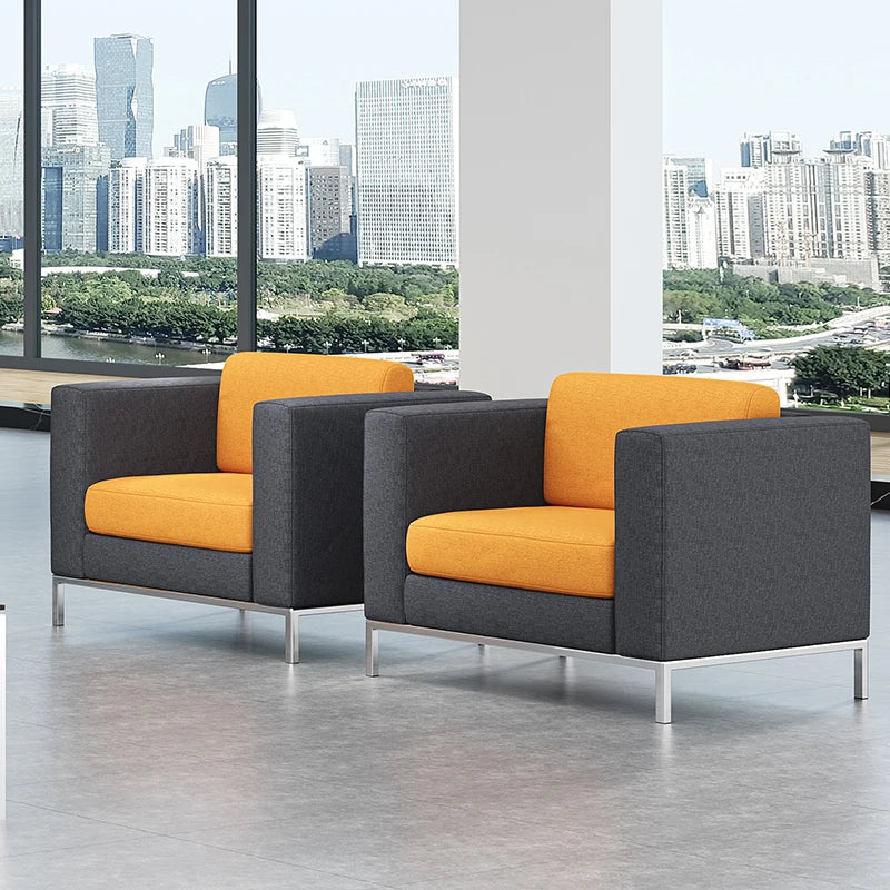Modern Single Seat Office Sofa Set for Business Reception Living Room Hotel School Wood Frame Handmade Customizable Lounge Sofa
