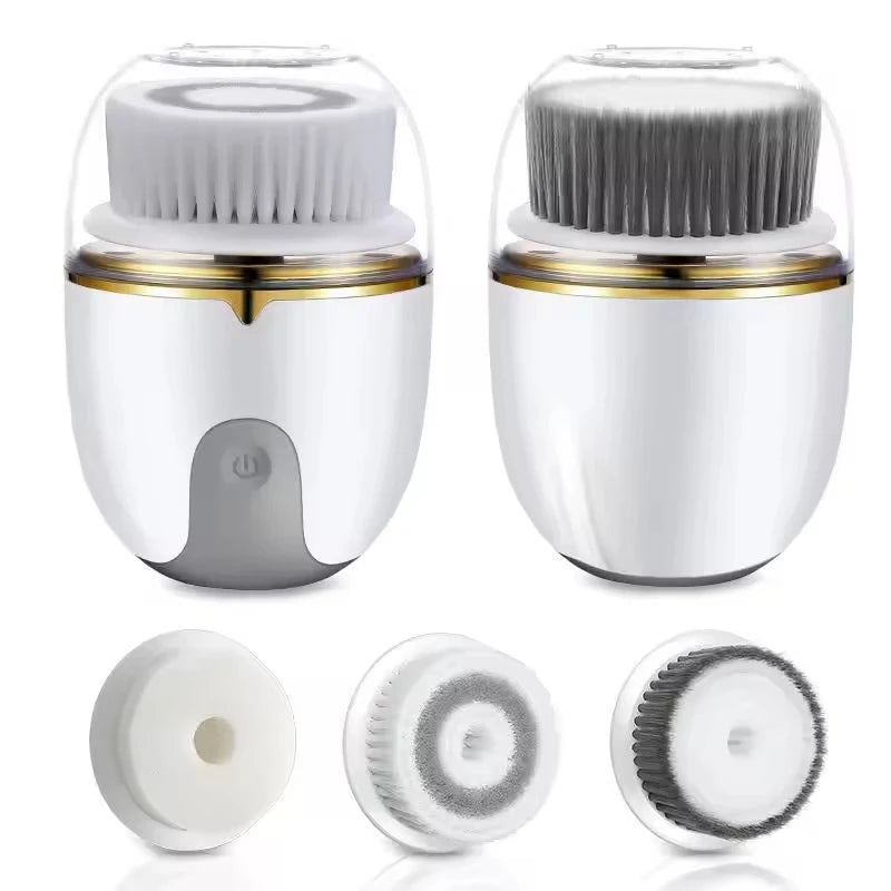 New Style 3 in 1 Electric Facial Cleansing Brush 360 Degree Rotating Face Scrub Brush for Gentle Exfoliation and Deep Cleansing