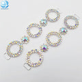 Fashion Swimwear Sparkle Clasp Buckle AB Round Ring Crystal Bikini Connectors Rhinestone