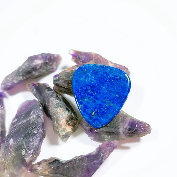 Huiying New Wholesale Plectrum Lapis Lazuli Guitar Pick Colorful Guitar Slice