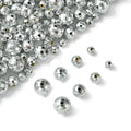 Pandahall 300pcs Silver Plated Faceted Round Acrylic Beads Plastic & Lucite Beads