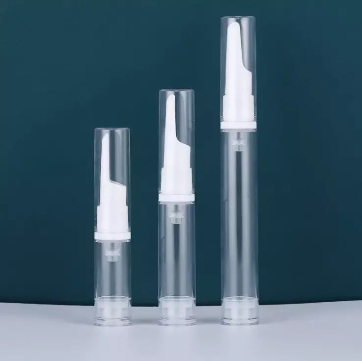 Plastic PP Transparent Color Empty Refilling Portable Travel Mini Small Eye Cream 10ml Airless Pump Bottles