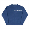 Custom Logo Fashion Winter Men Soft Sweater Pullover Crew Neck Drop Sleeve Loose Thickened Knit Sweater Men
