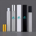 WOGU 10ml Long Tall Essential Oil Roll on Bottle 10ml Gold Silver Black Aluminum Lid Portable Roller Perfume Glass Bottles