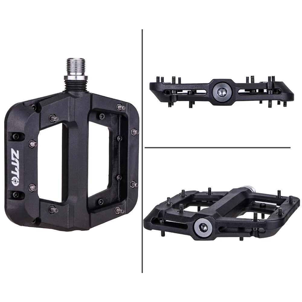 ZTTO Anti-Slip Durable Bicycle Pedals Nylon Flat Pedal for Mountain Road XC AM BMX with DU Bushing Bearings for Riders