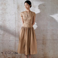 Boutique Wholesale 2026 Spring New Solid Color Temperament Mid Length Pleated Skirt Annual Meeting Dress Women's Dress