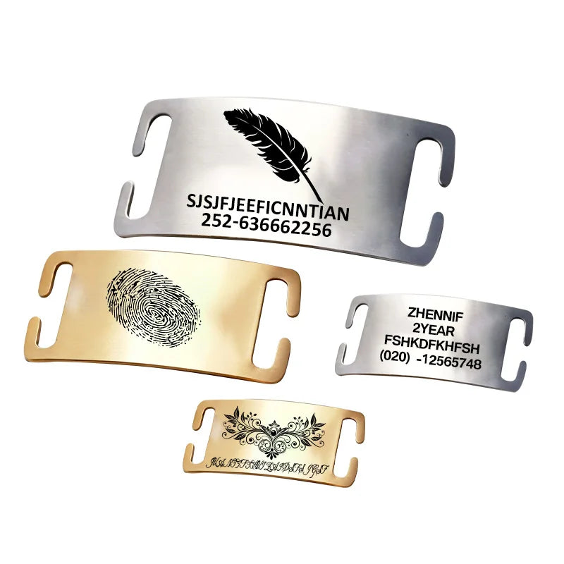 Personalized Die Struck Stainless Steel Pet Cat Dog ID Tag Collar Accessories Custom Engraved Necklace Supplies for Dog Tag