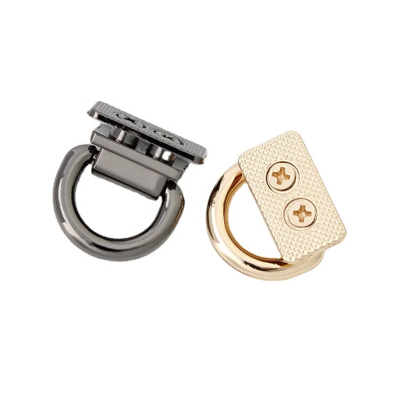 Nolvo World Trendy Vintage Gun Black/Gold 21*19mm Metal Bag Side Clip Buckles Strap Screw Connector Handbag Hanger High Quality