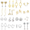 925 Sterling Silver 14K Gold Plated White Cultured Freshwater Pearl Dangle Stud Earrings Jewelry for Women Girls