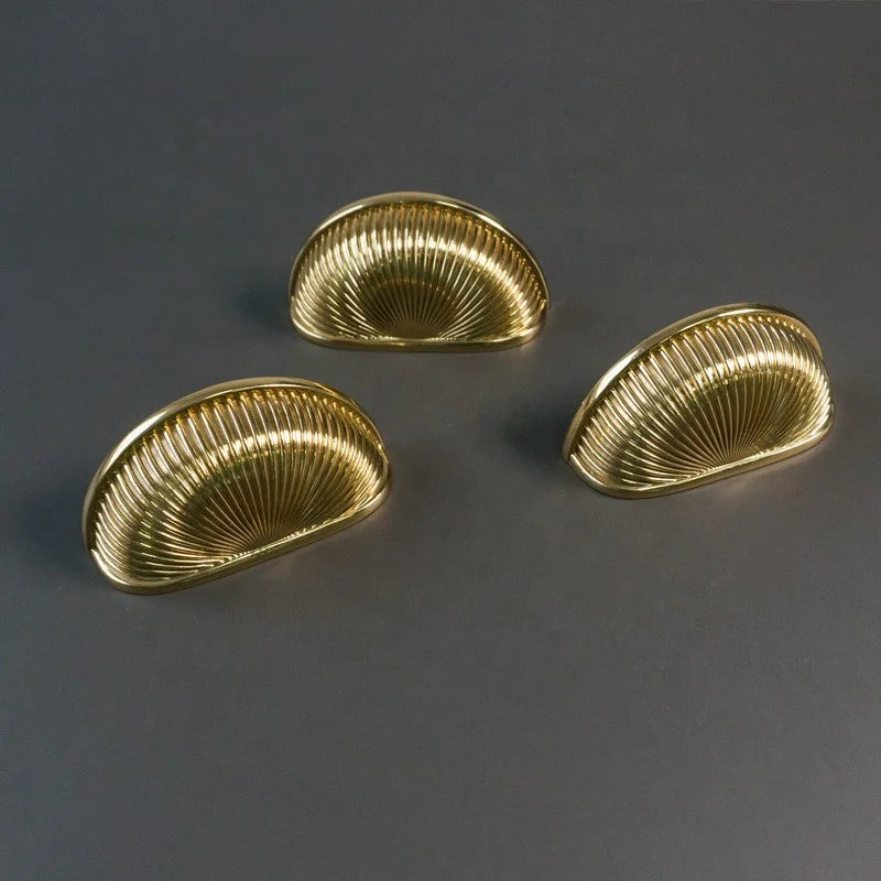Hot Sale Gold Kitchen Cabinet Brass Shell Handle Furniture Drawer Pull