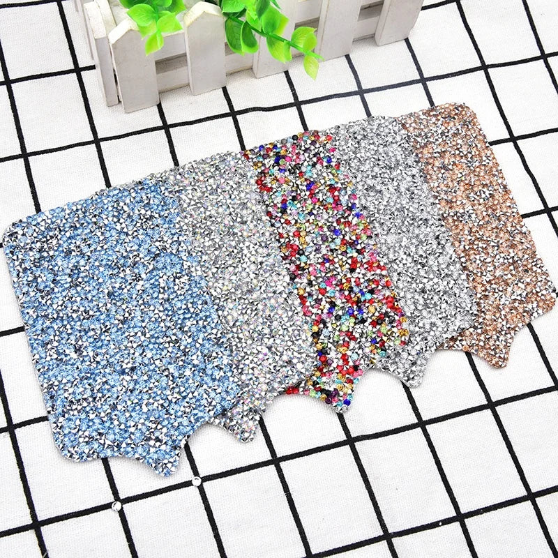 Resin Crystal Sticker Self Adhesive Rhinestone Motif Applique for Comb Decoration